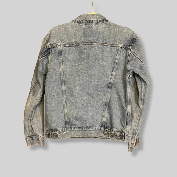 Levi's The Original Baggy Trucker Denim Jacket Side Welt Pockets Light Blue W S - Picture 2 of 10